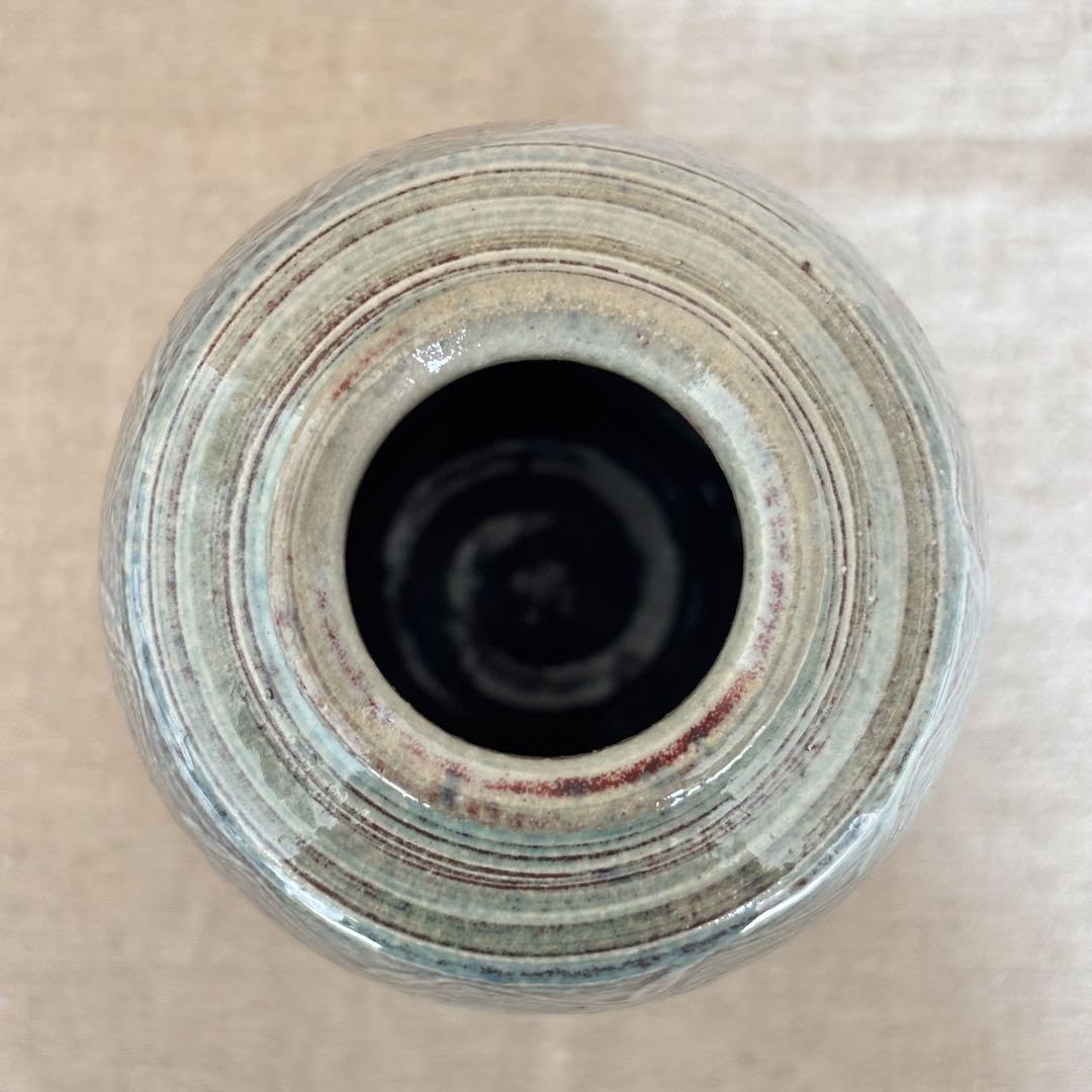 Amazon.co.jp: 黒牟田焼 花瓶 丸田宣政窯 丸田延親作 花入 壺 生花